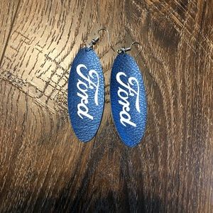 New Ford Mustang f150 truck leather earrings